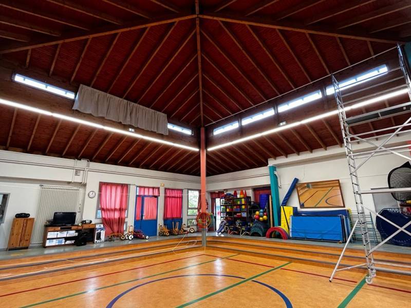 echafaudage-installation-rideaux-gymnase